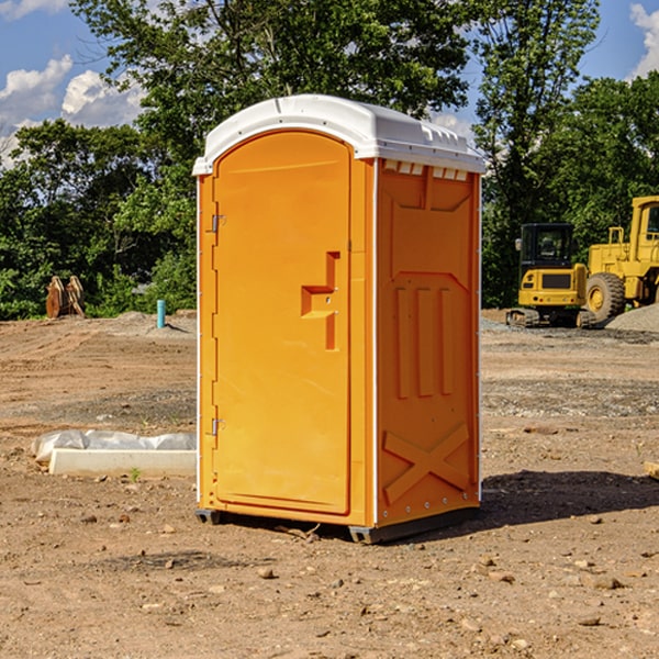 how often are the portable restrooms cleaned and serviced during a rental period in Double Spring